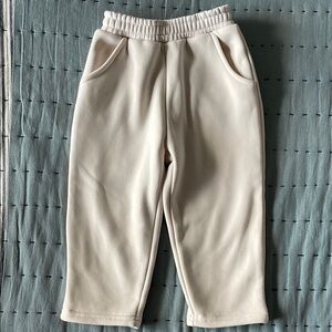 Zara Kids Cream Elastic Waist Sweat Pants